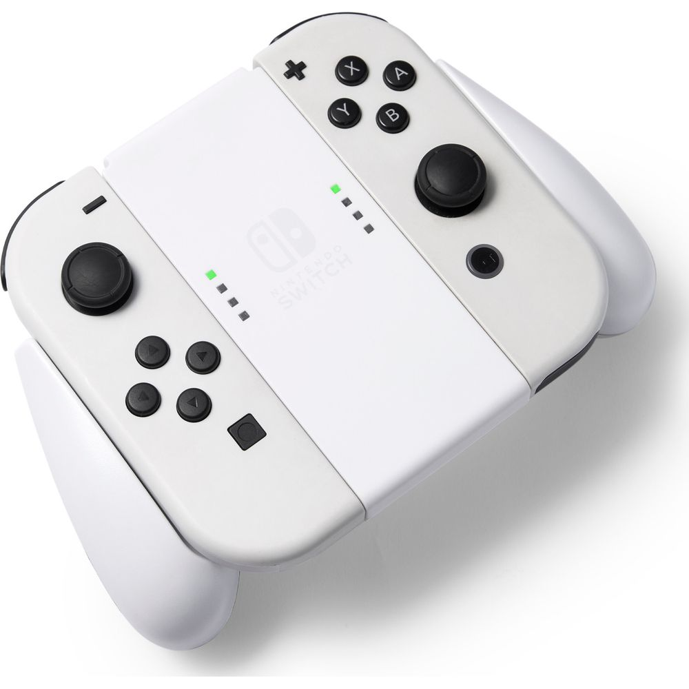 Controller Joy-Con bianchi Nintendo Switch con stick e pulsanti neri.