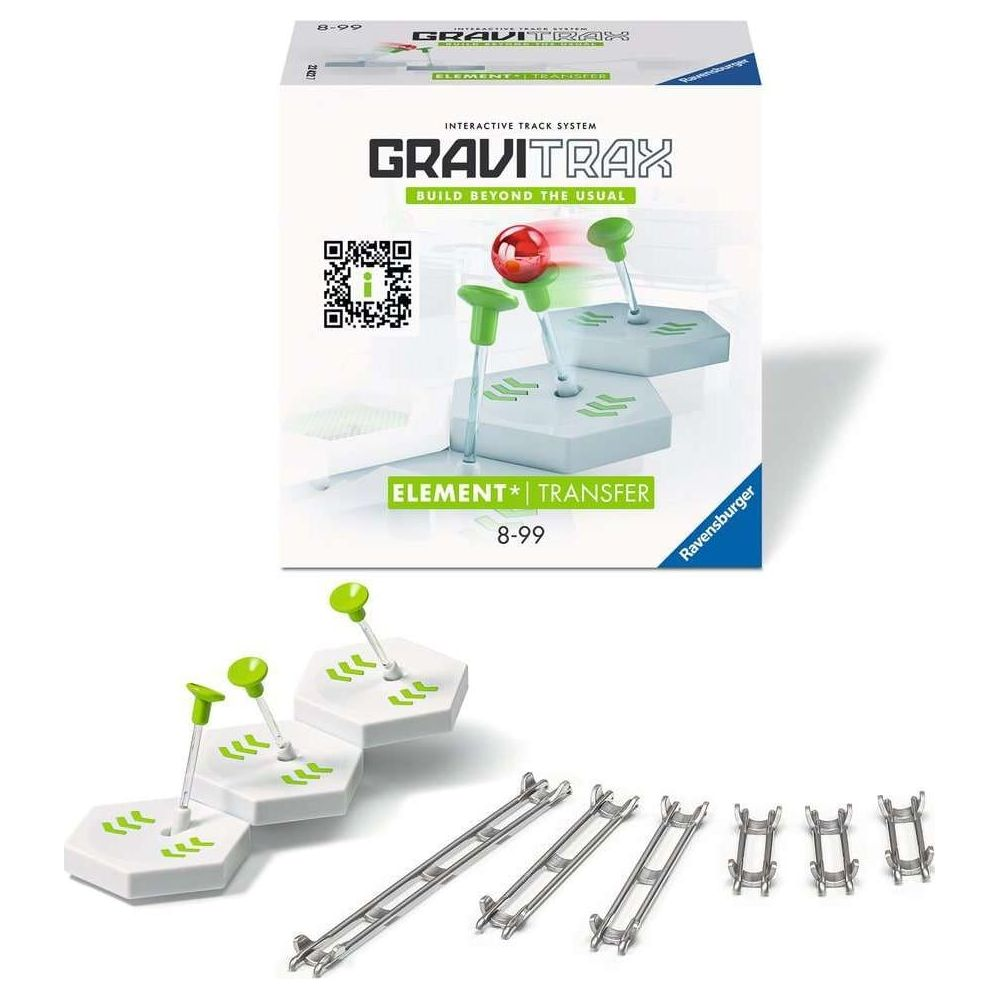 Set Gravitrax con elementi di tracciato e accessori per un percorso di biglie.
