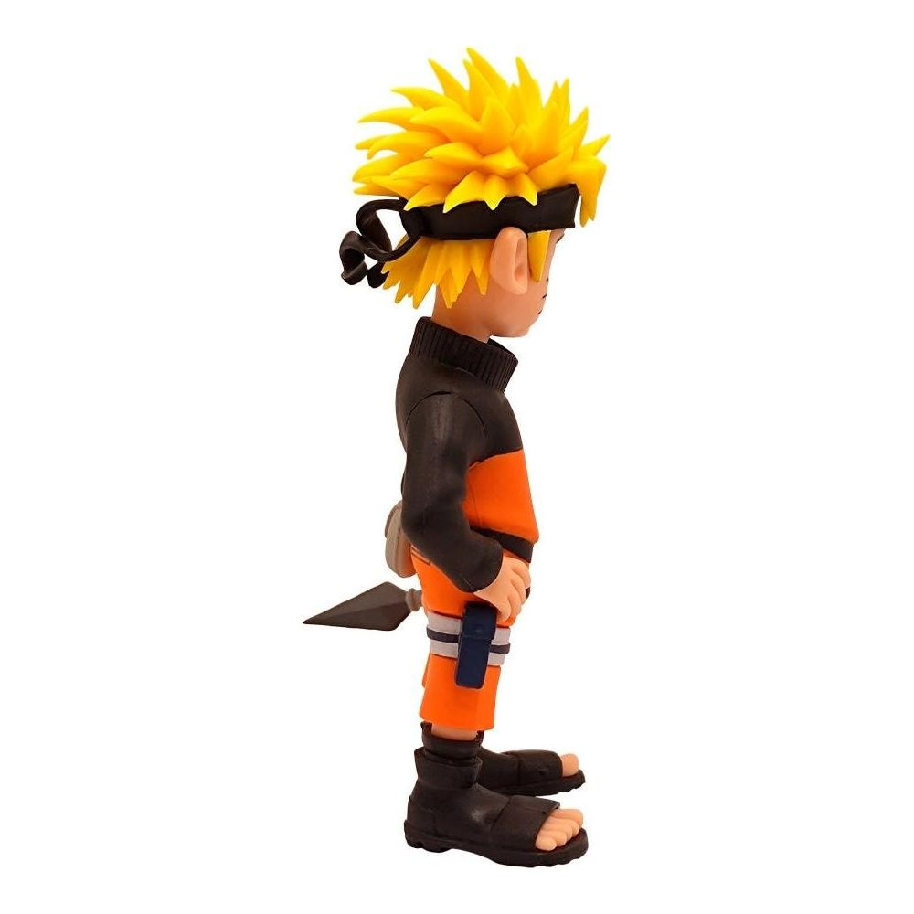 Una figura di Naruto con capelli gialli a punta, fascia e abiti arancioni.