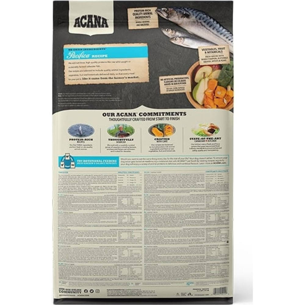 Torba karmy dla psów Acana przepis Pacyfik, ryby i warzywa.