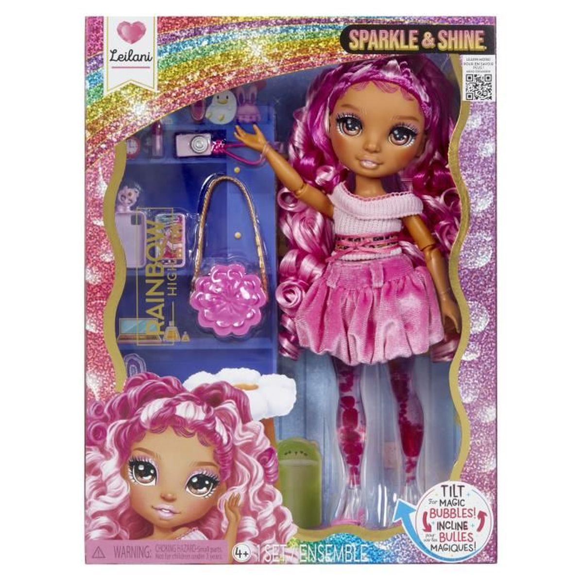 Leilani Puppe im "Sparkle & Shine"-Set in Pink, mit Accessoires in einer Box.