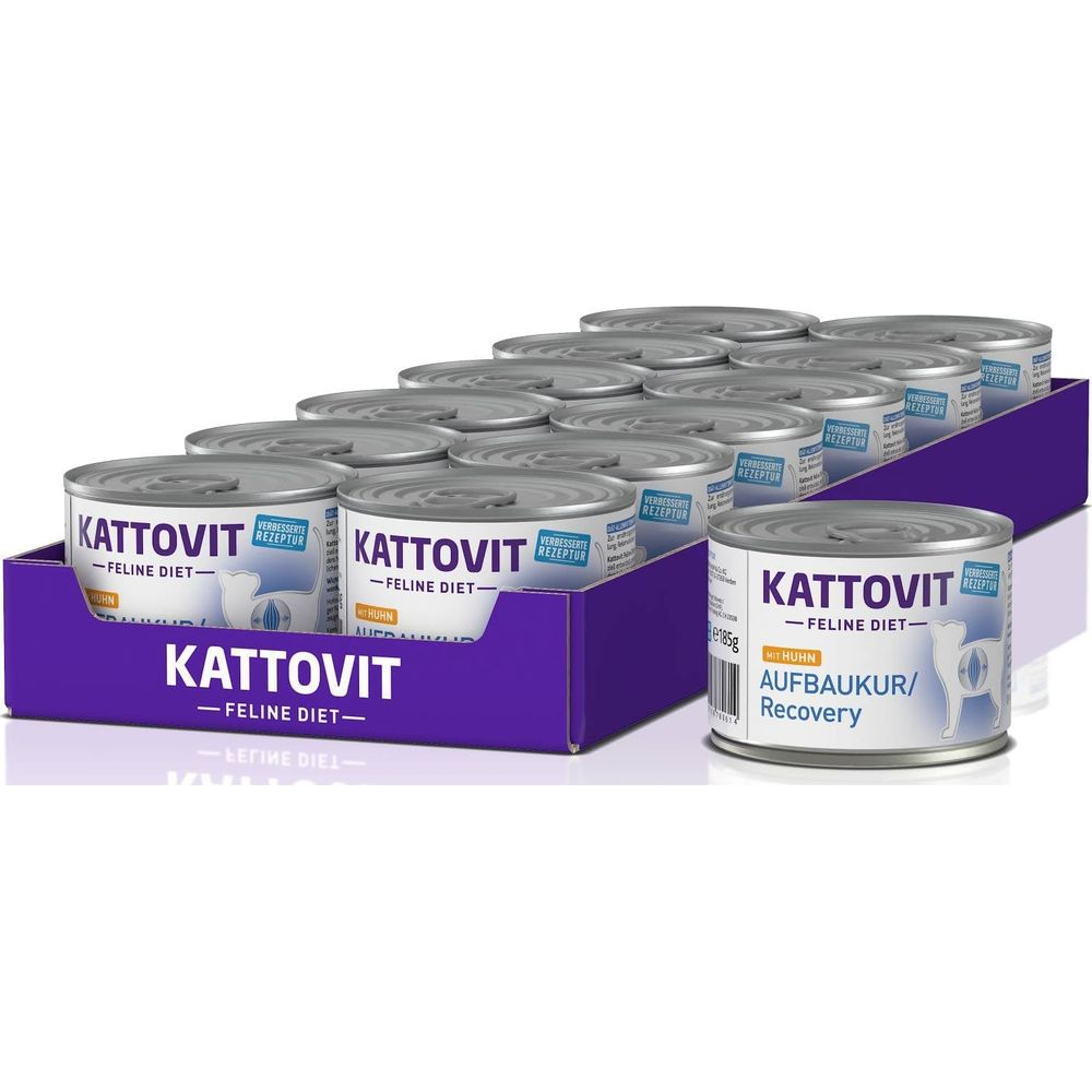 Pudełko 15 puszek karmy dla kotów z kurczakiem na regenerację.