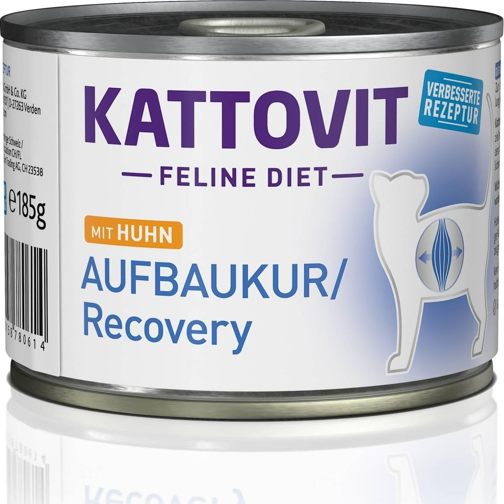 Puszka karmy dla kotów Kattovit, Feline Diet, z kurczakiem, Aufbaukur/Recovery.