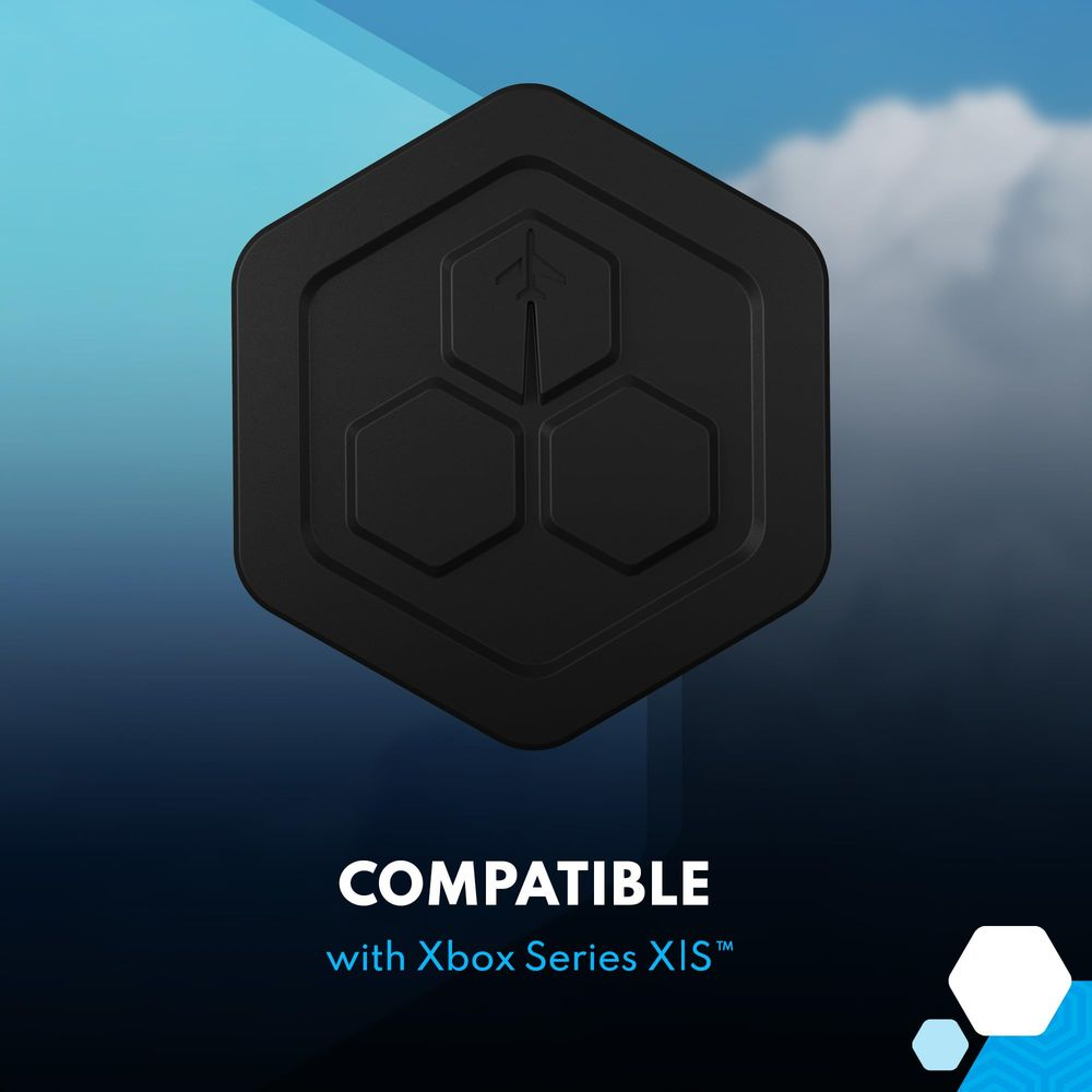 Schwarzer sechseckiger Aufsatz mit Logo, kompatibel mit Xbox Series XIS.