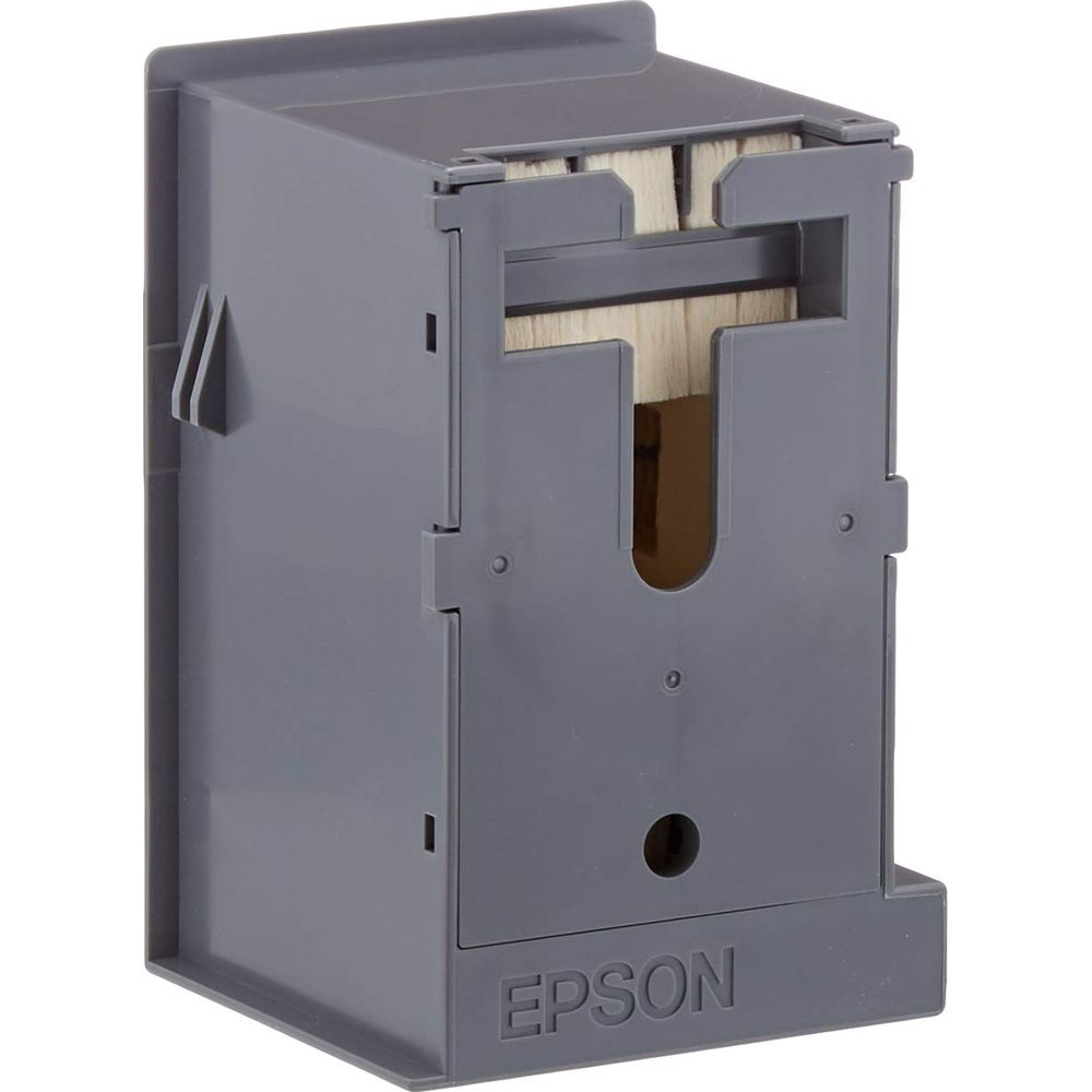 Szary element drukarki Epson z włóknami drzewnymi w środku.