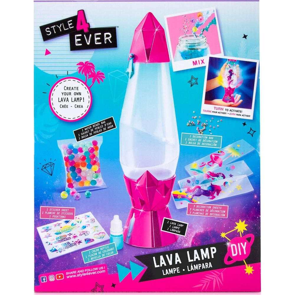 Zestaw do samodzielnego wykonania lampy lawy z koralikami, naklejkami.