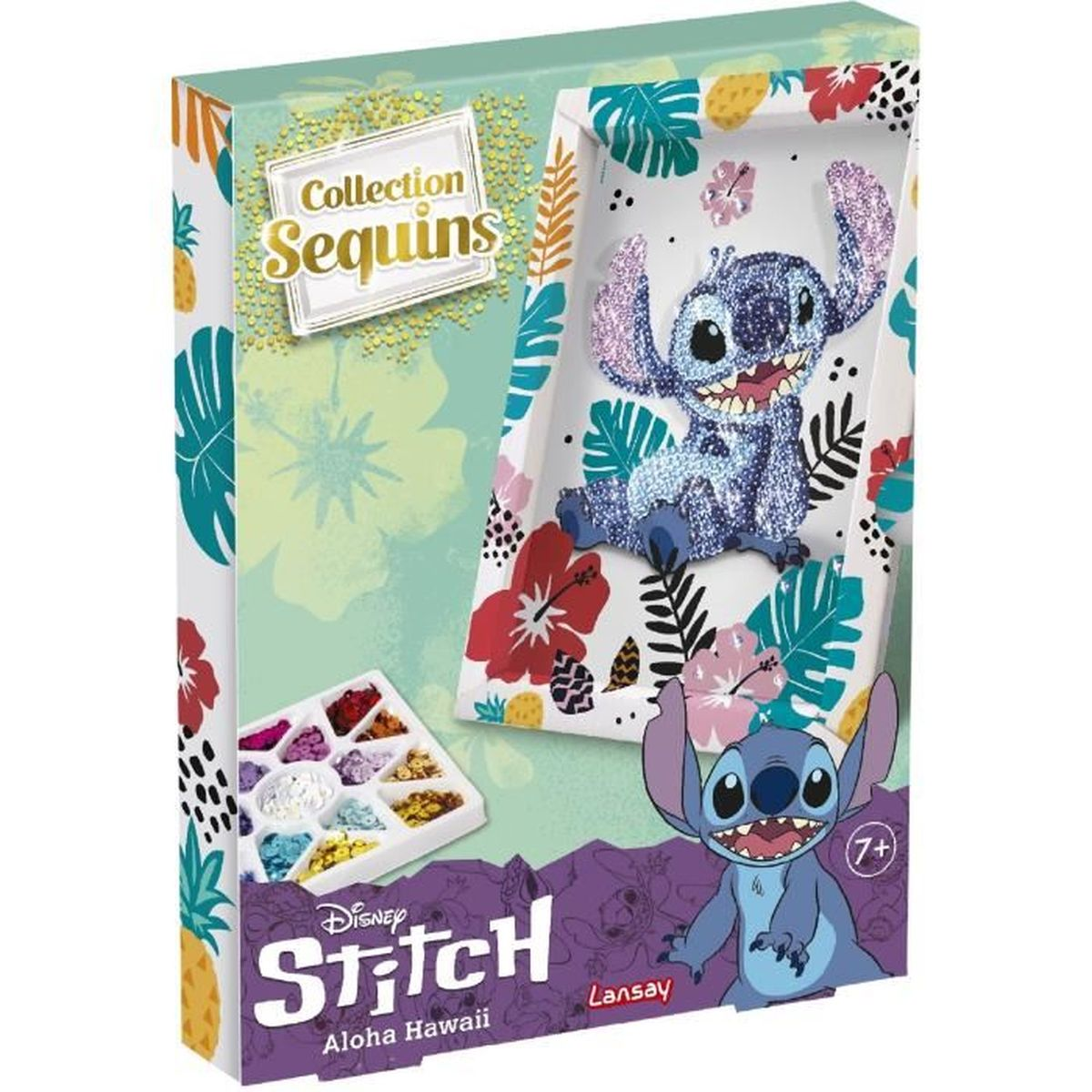 Zestaw do rękodzieła Stitch z brokatem i koralikami do stworzenia błyszczącej figurki Stitch.