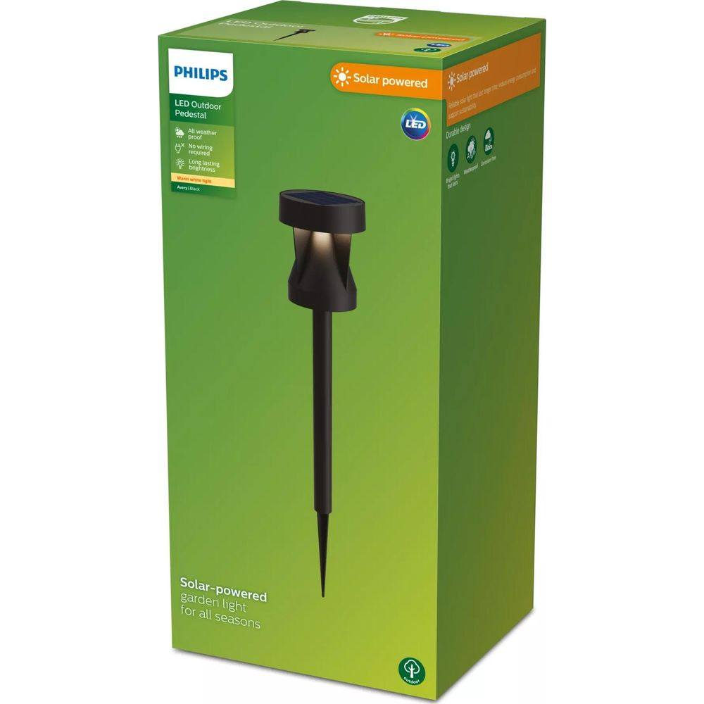 Philips Solar-Gartenlicht, LED, wetterfest, mit langer Leuchtdauer.