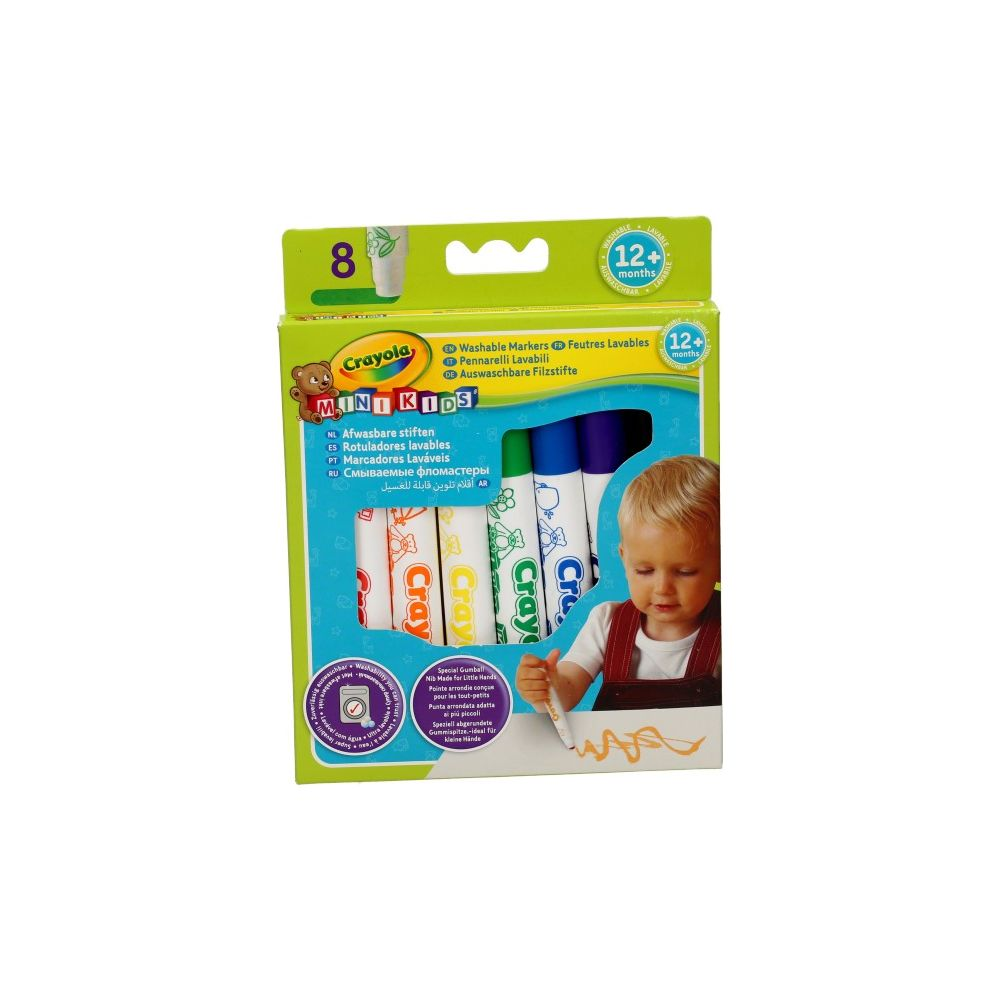 Scatola Crayola Mini Kids con 8 pennarelli lavabili per bambini.