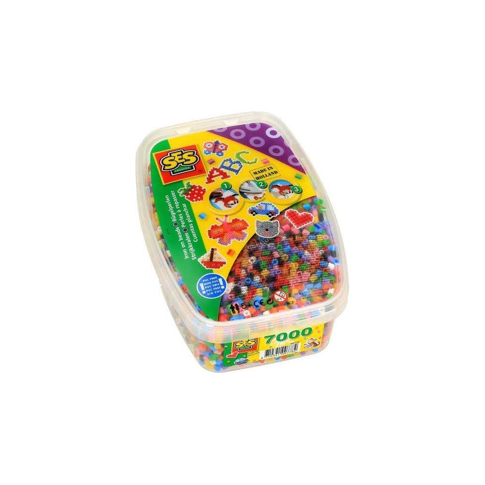 Eine Packung SES Bügelperlen mit 7000 Perlen in verschiedenen Farben.