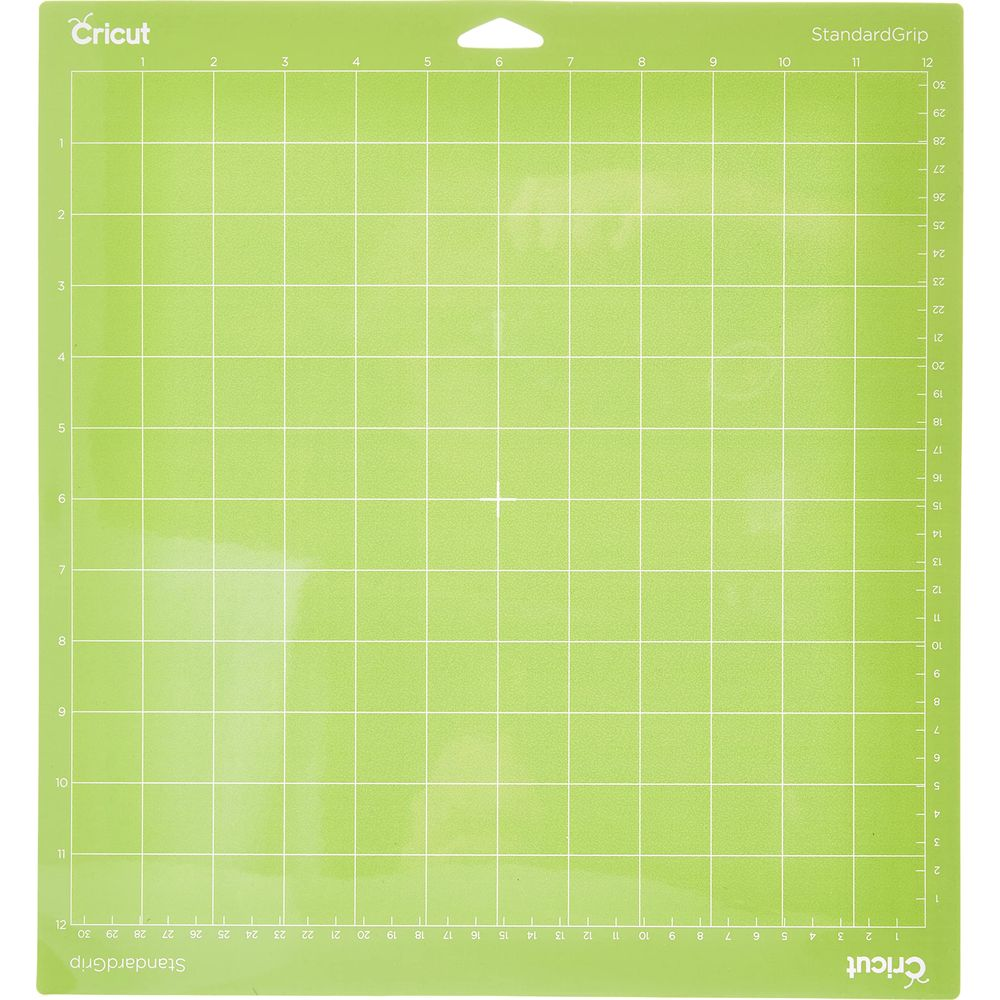 Grünes Schneidematte mit Raster und Zahlenmarkierungen von Cricut.