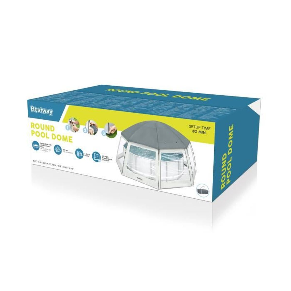 Cupola Bestway per piscina: montaggio in 30 min per piscine rotonde.