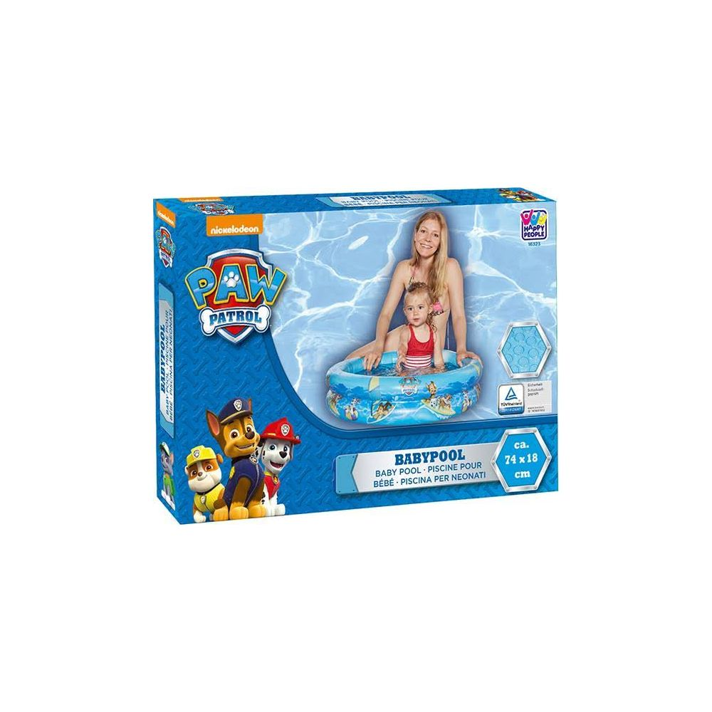 Confezione piscina per bambini Paw Patrol con madre e figlio in piscina e personaggi.