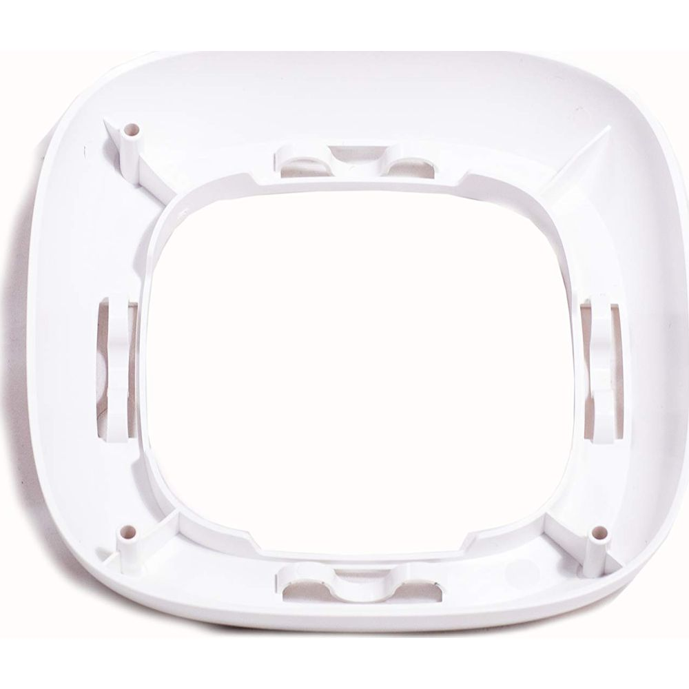 Biała, kwadratowa ramka z zaokrąglonymi rogami i klipsami.