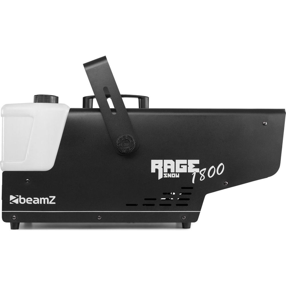 Máquina de nieve negra con tanque blanco, con logo RAGE SNOW 7800.