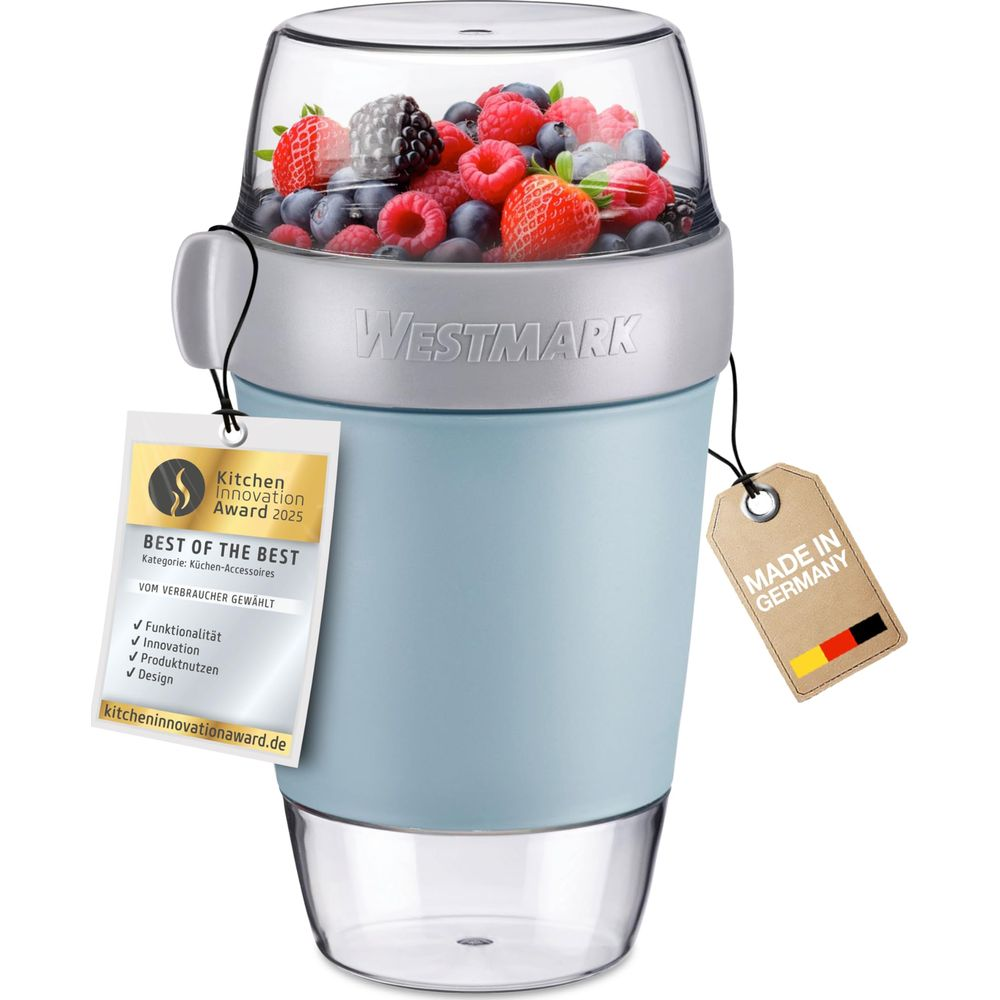 Westmark Mixer mit Beerenfüllung, blau, mit Auszeichnungen.