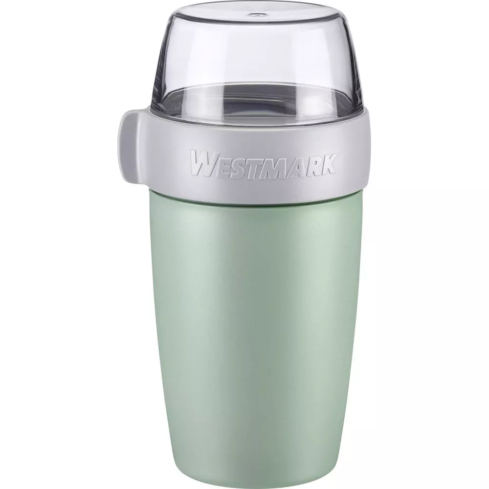 Ein grüner Westmark Gewürz- und Kaffeemühlenaufsatz mit transparentem Deckel.