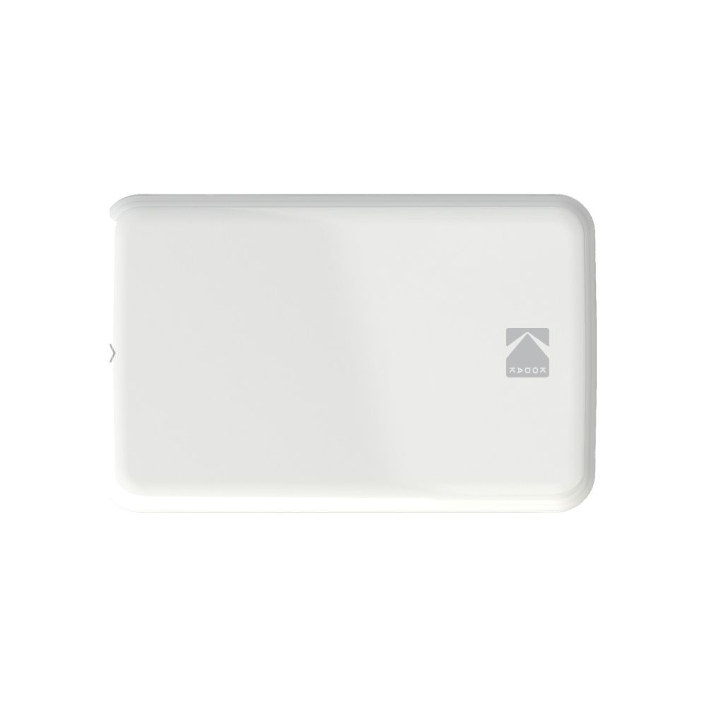 Ein weißes Objekt mit dem Kodak-Logo auf der rechten Seite.