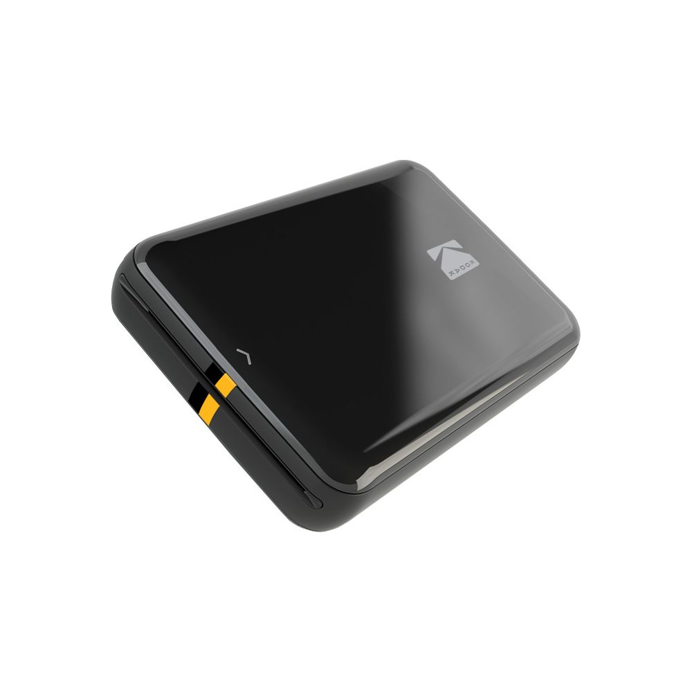 Schwarzes, glänzendes rechteckiges Gerät mit Kodak-Logo und Pfeilsymbol.