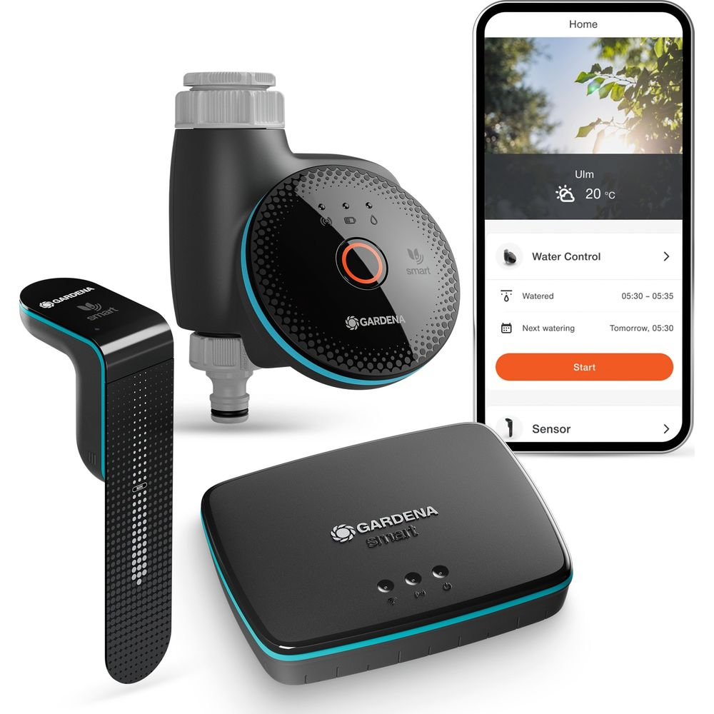 GARDENA Smart Bewässerungssystem: Steuerung, Sensor und App.