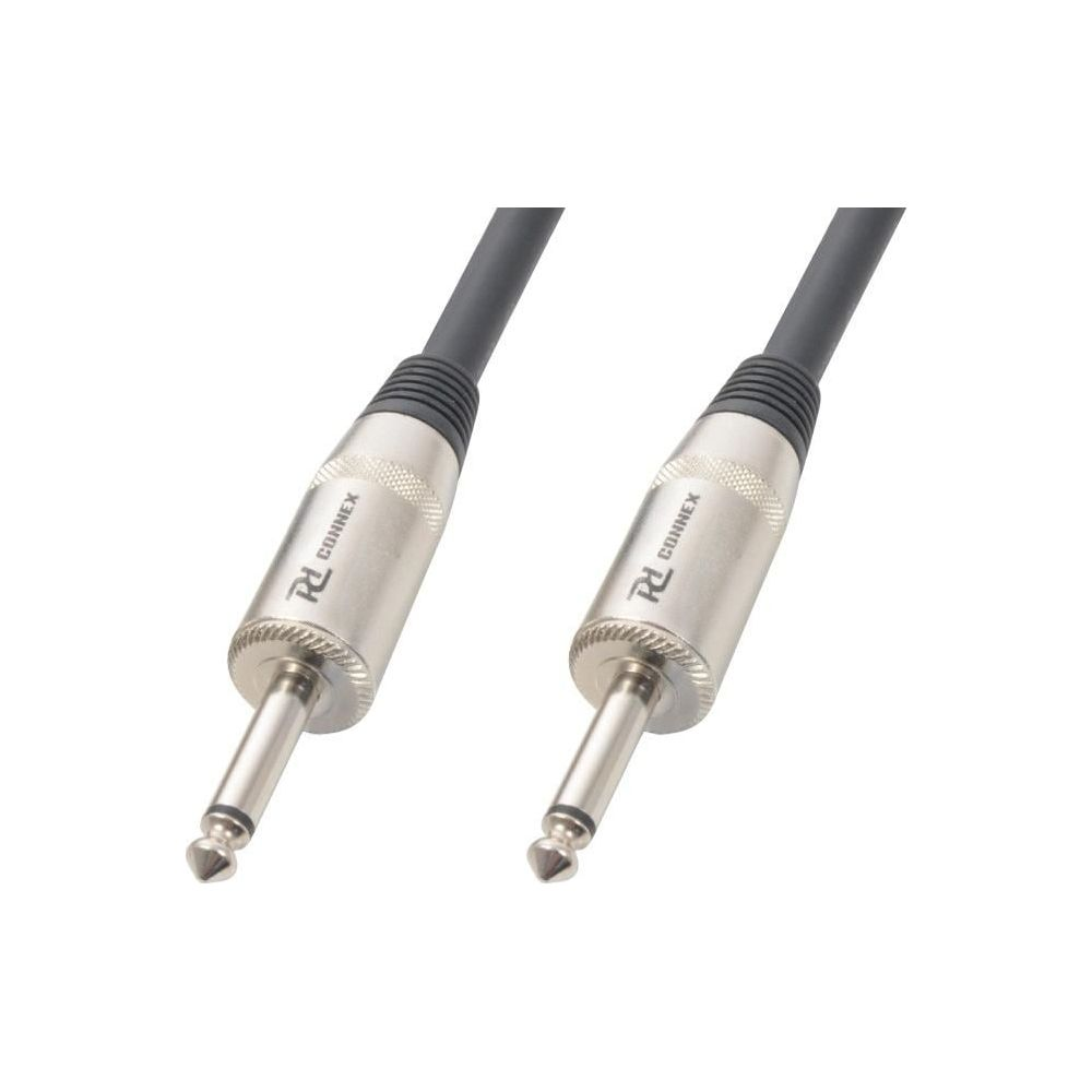 Dos conectores jack plateados con cables negros sobre fondo blanco.