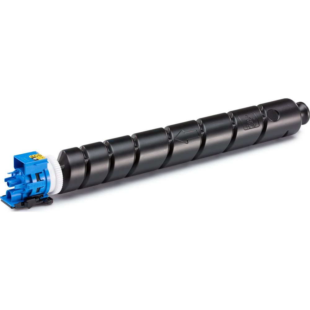 Unité de tambour noire avec connecteur bleu, isolée sur fond blanc.