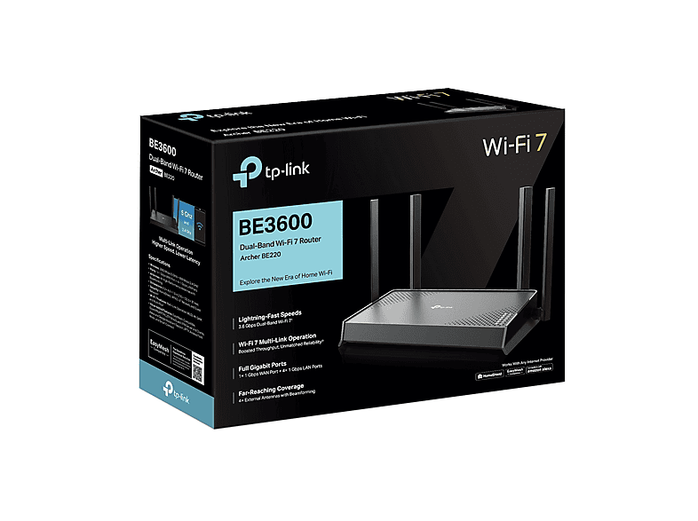 Router inalámbrico | Archer BE220 TP-LINK, 3,6 Gbit/s, MU-MIMO