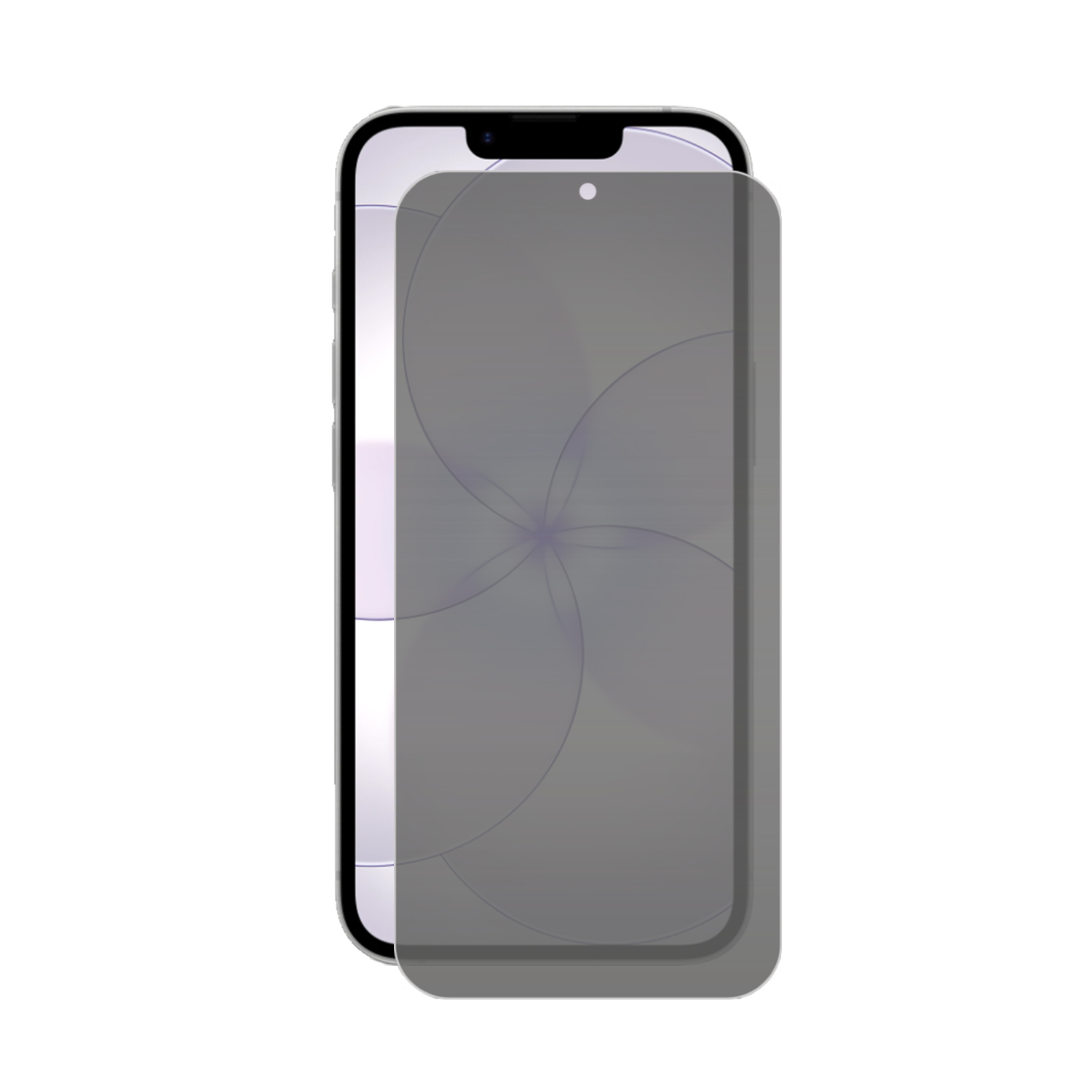 Een smartphone met een privacy screenprotector.