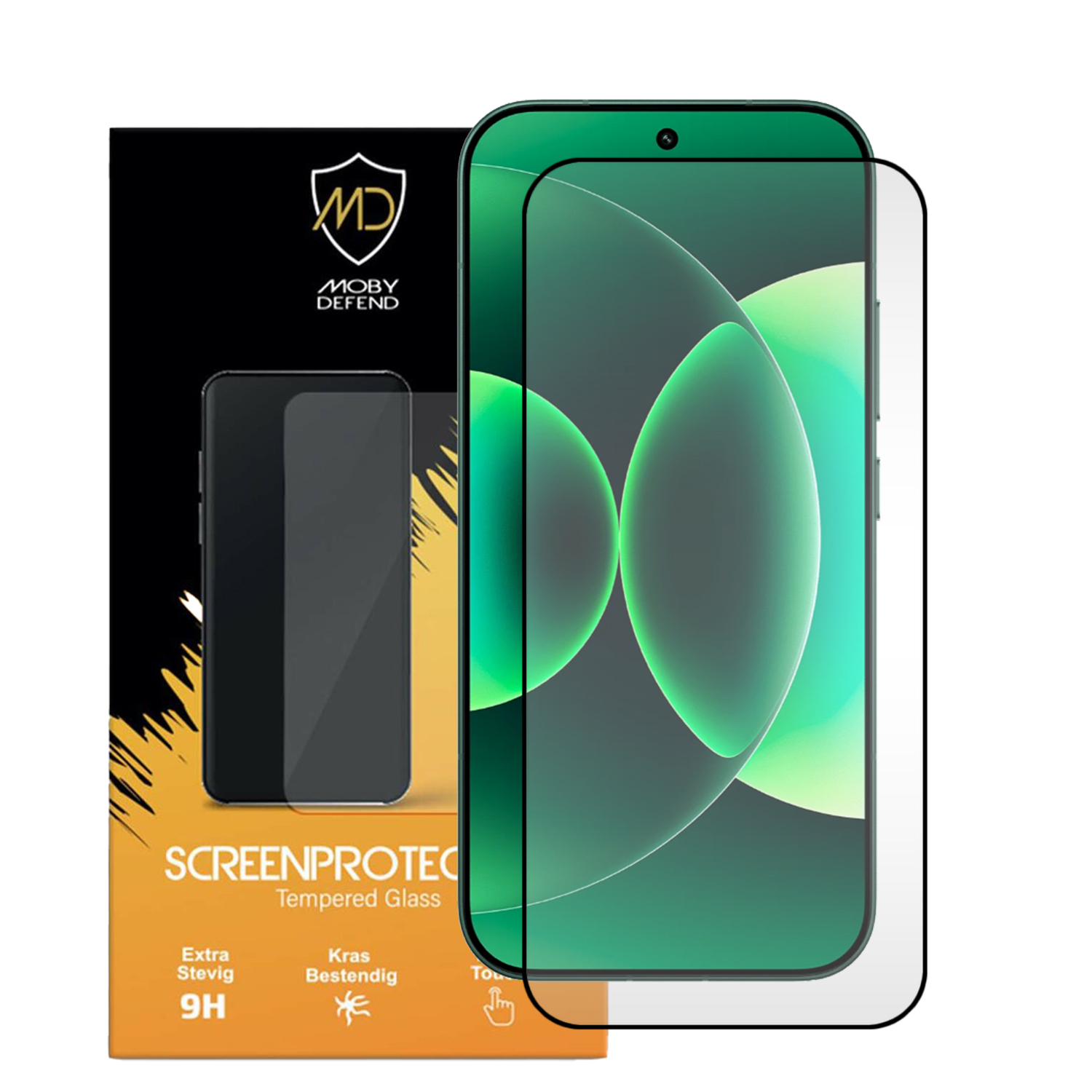 Emballage avec un protecteur d'écran pour smartphone, dureté 9H.