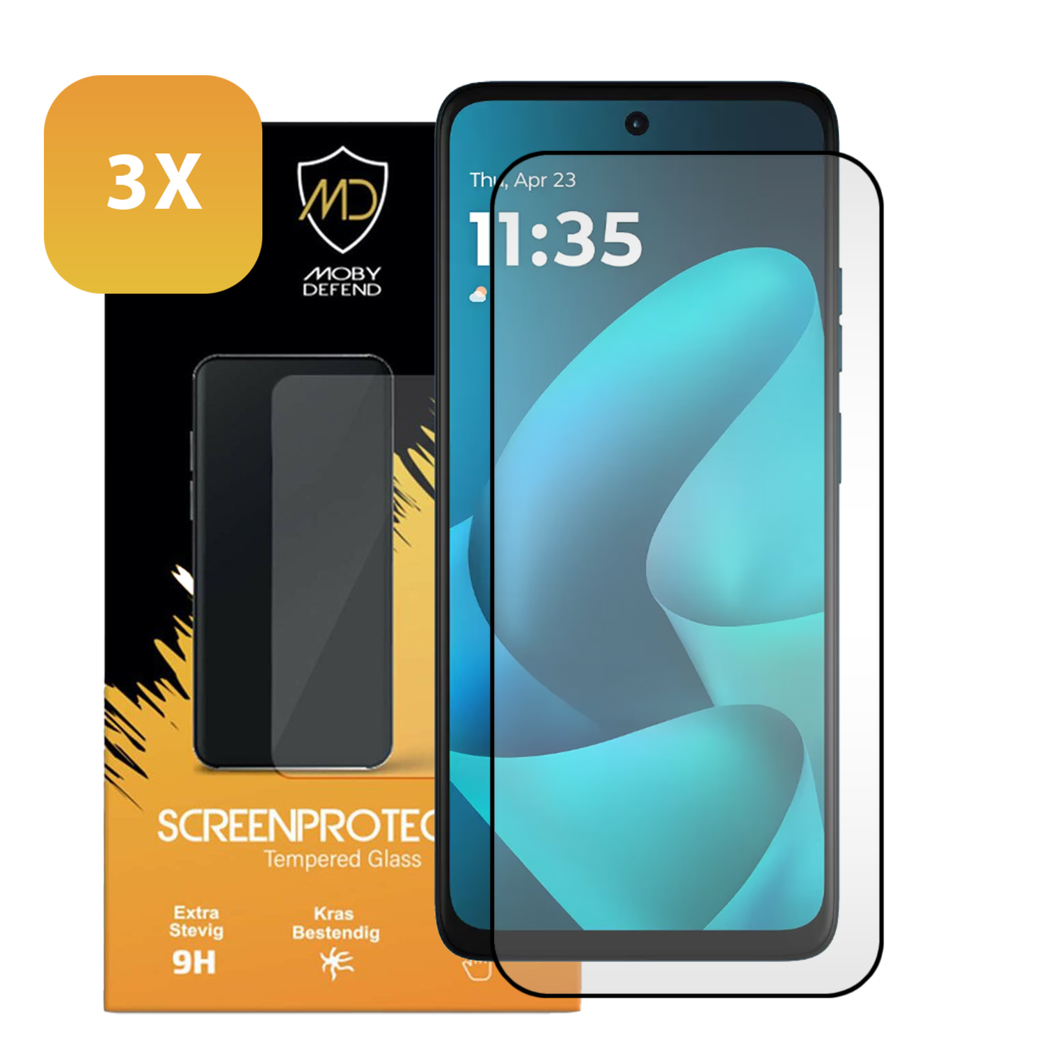3x protecteur d'écran pour un smartphone avec 11:35 à l'écran.