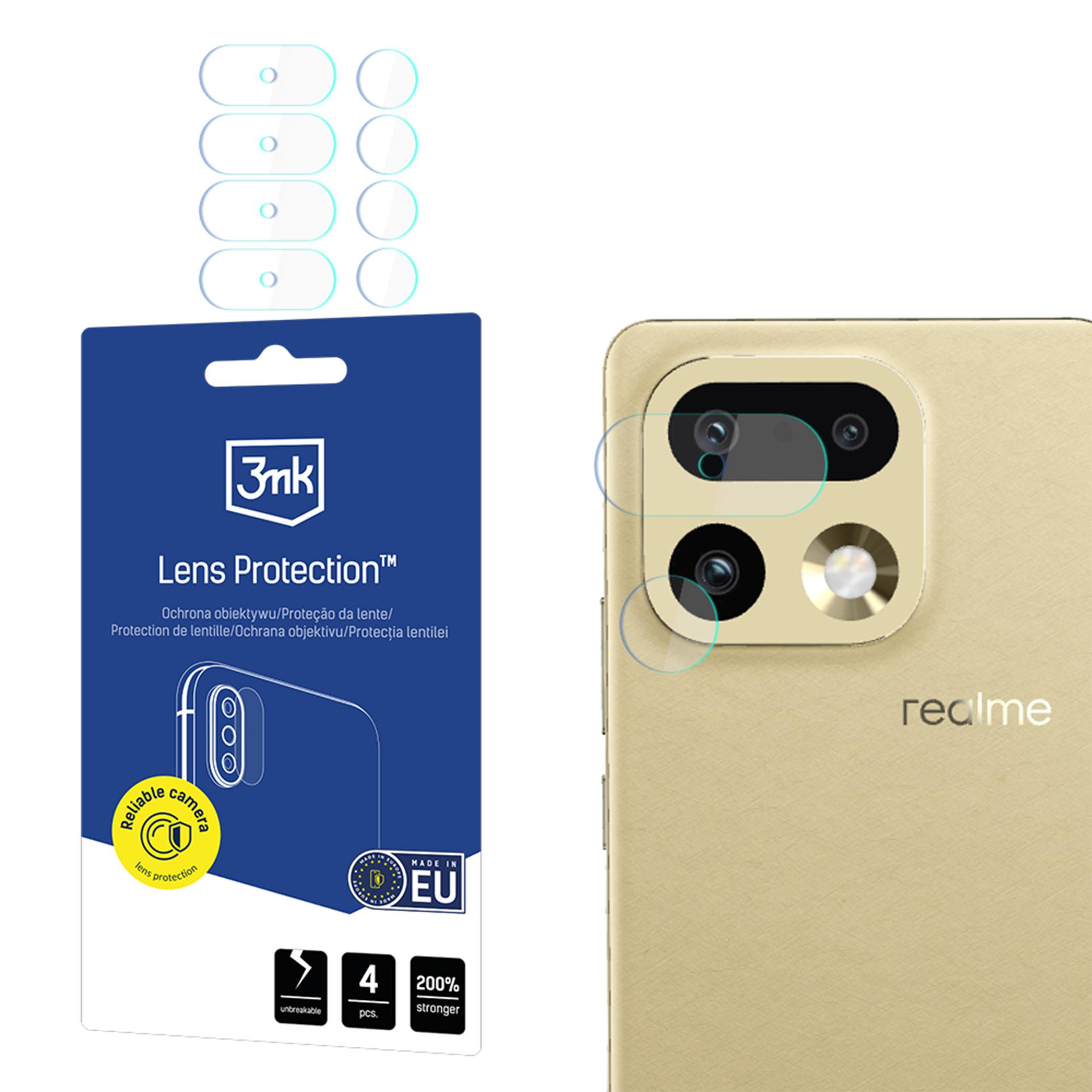 Confezione per protezione lenti con smartphone e copriobiettivi.