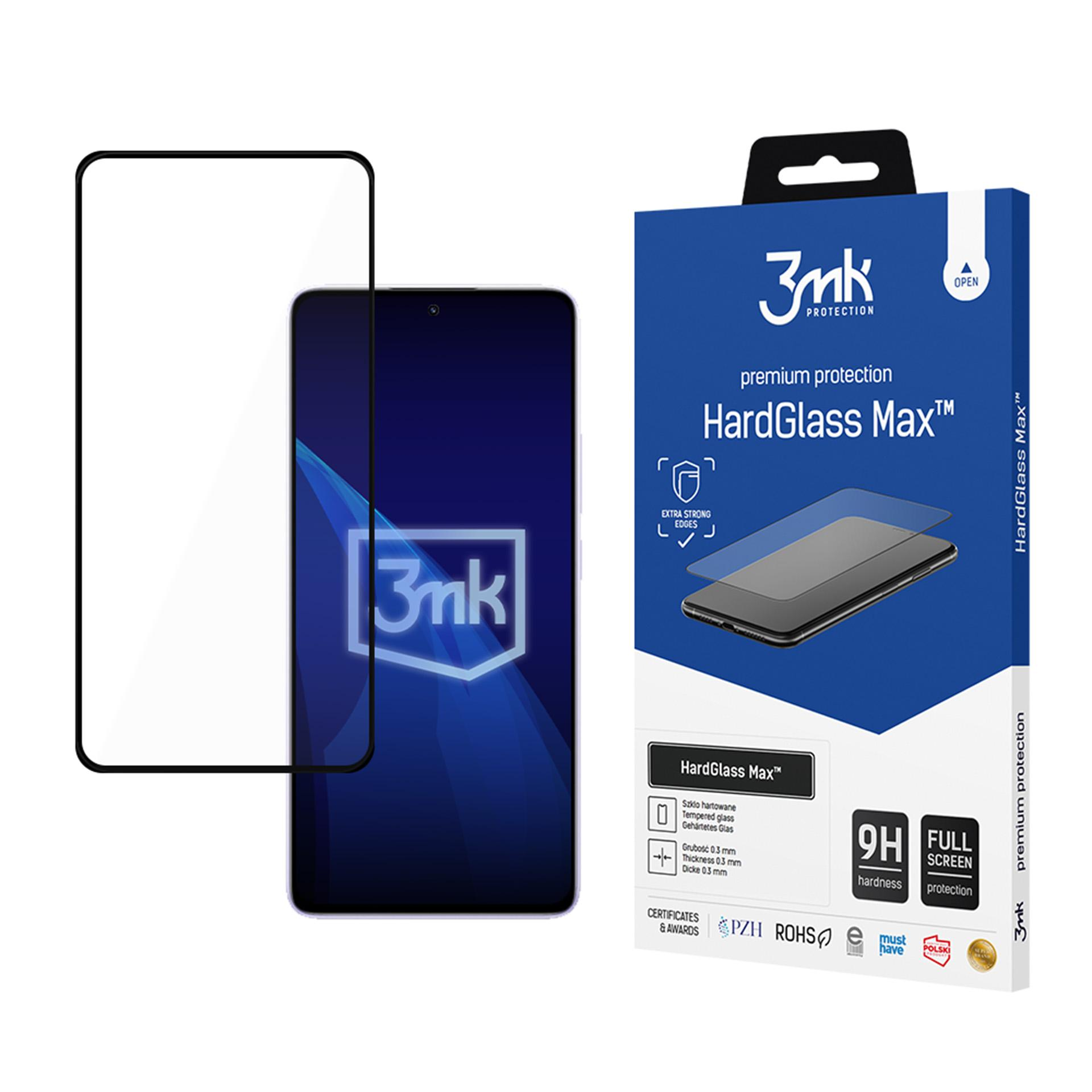 Una protezione per lo schermo di uno smartphone, confezionata in una scatola blu.