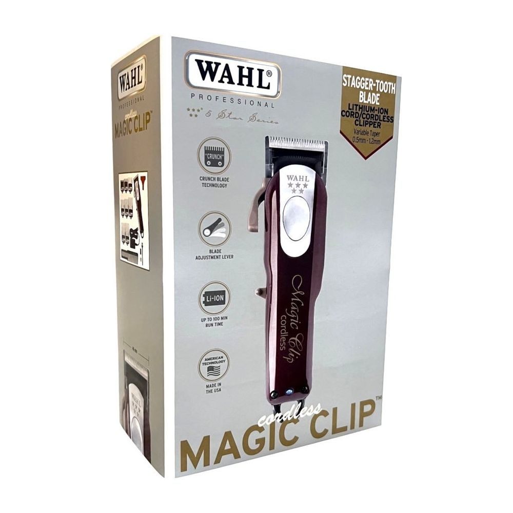 Pudełko maszynki do strzyżenia Wahl Magic Clip ze szczegółowym rysunkiem.