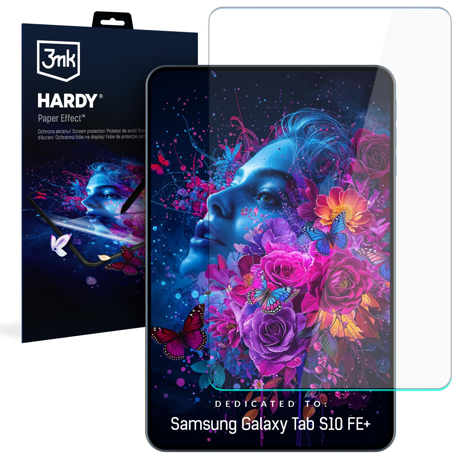 Folia ochronna na ekran do Samsung Galaxy Tab S10 FE+ z kolorowym wzorem kwiatów i motyli.