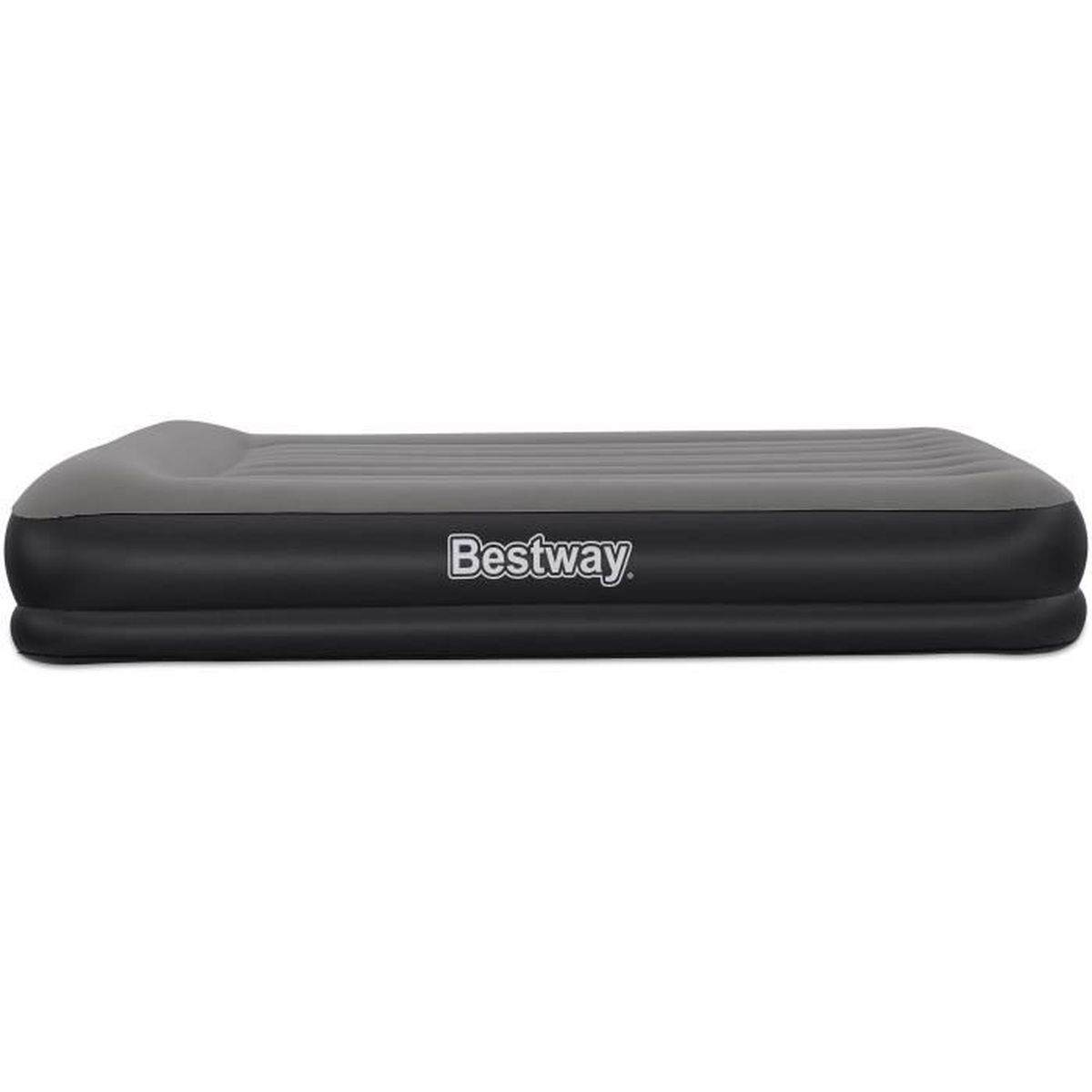 Eine aufblasbare Matratze von Bestway in Schwarz und Grau.