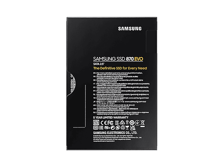 SAMSUNG 870 Evo MZ-77E1T0BW 560 MB/s-530 MB/s SATA 6 Gbit/s 1 TB
