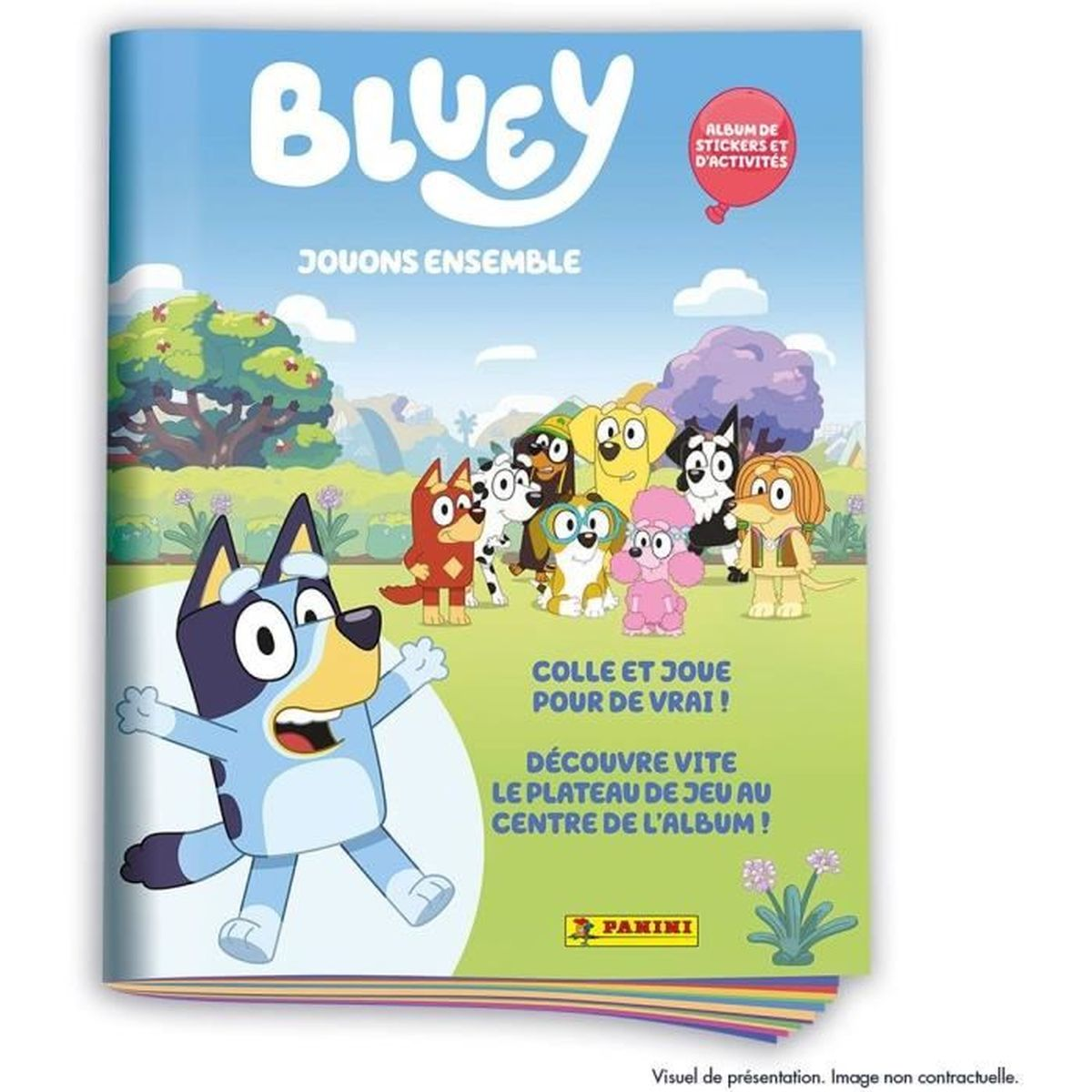 Bluey-Album mit vielen Hunden auf der Vorderseite.