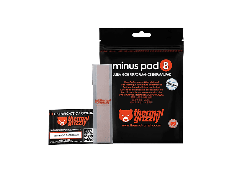 THERMAL GRIZZLY Minus Pad 8 - 120X 20X 1,5 mm (TG-MP8-120-20-15-2R ) Termal Macun Pembe