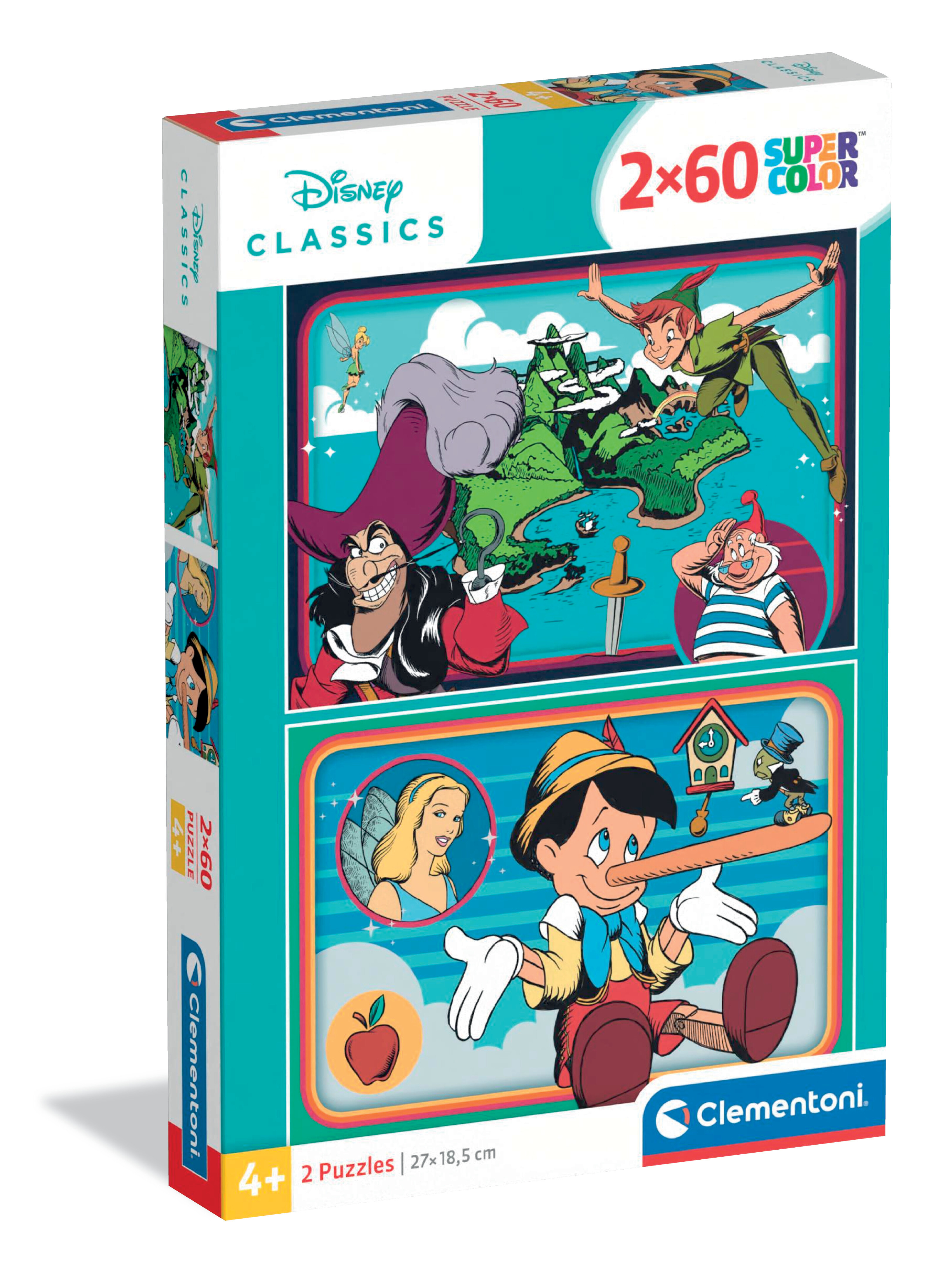 Disney Classics Puzzle-Box mit Peter Pan und Pinocchio Motiven.