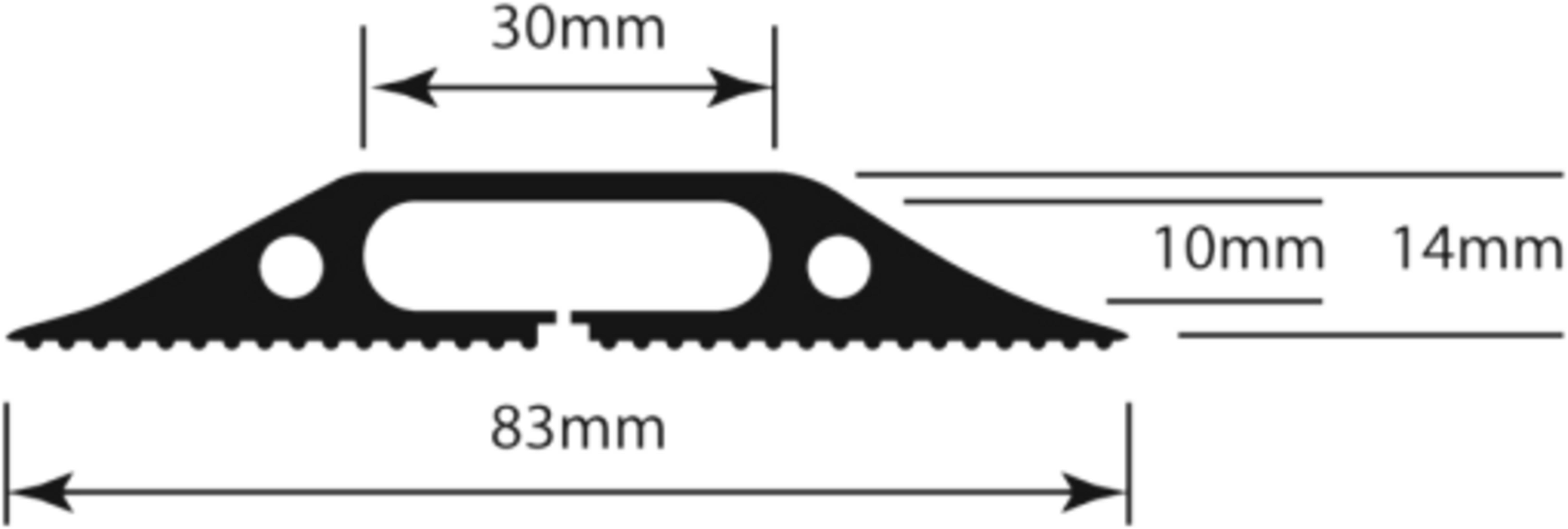 Disegno profilo con dimensioni 30mm, 83mm, 10mm e 14mm.