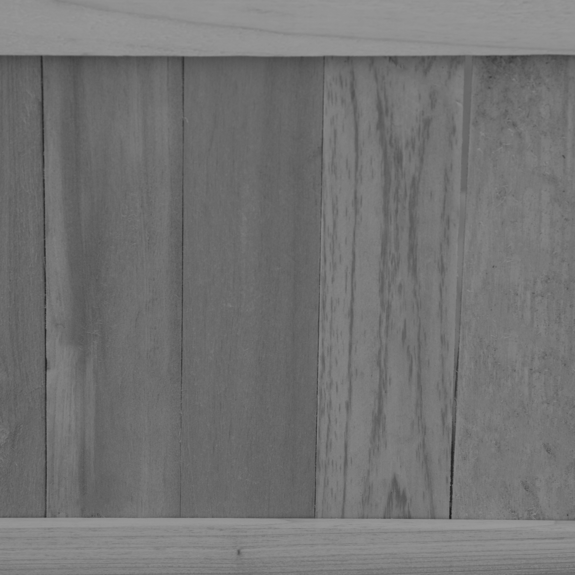 Suelo de madera gris con tablones verticales y una franja de madera arriba y abajo.