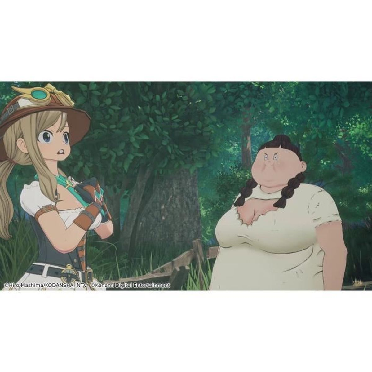Due personaggi animati, una ragazza con cappello e un personaggio più robusto con trecce.