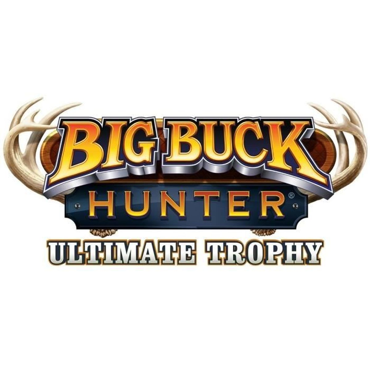 Logo Big Buck Hunter Ultimate Trophy con corna di cervo.
