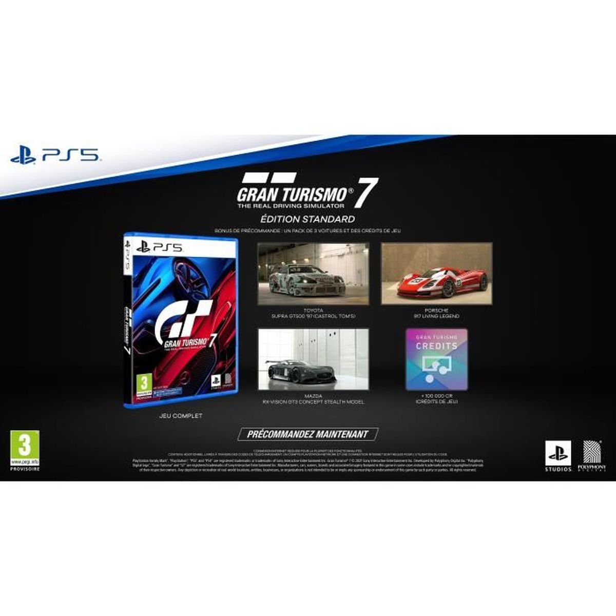 Custodia gioco PS5 Gran Turismo 7 Edizione Standard con 3 auto e bonus.