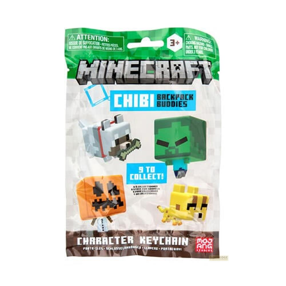 Minecraft Chibi Rucksack-Anhänger: Wolf, Zombie, Kürbis & Katze.