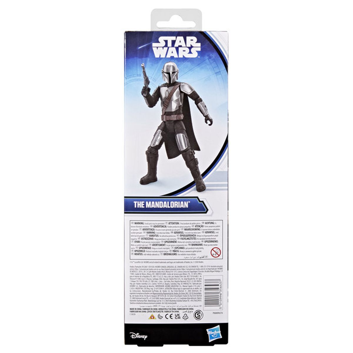 Star Wars-Figur des Mandalorianers in Rüstung mit Blaster.