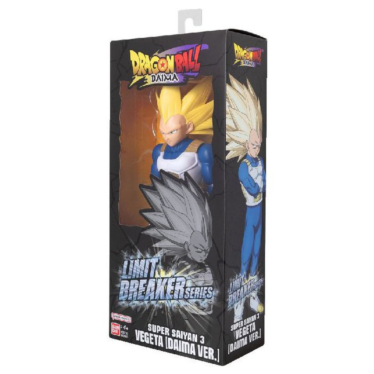 Embalaje de figura de acción Vegeta de la Serie Limit Breaker de Dragon Ball Z.