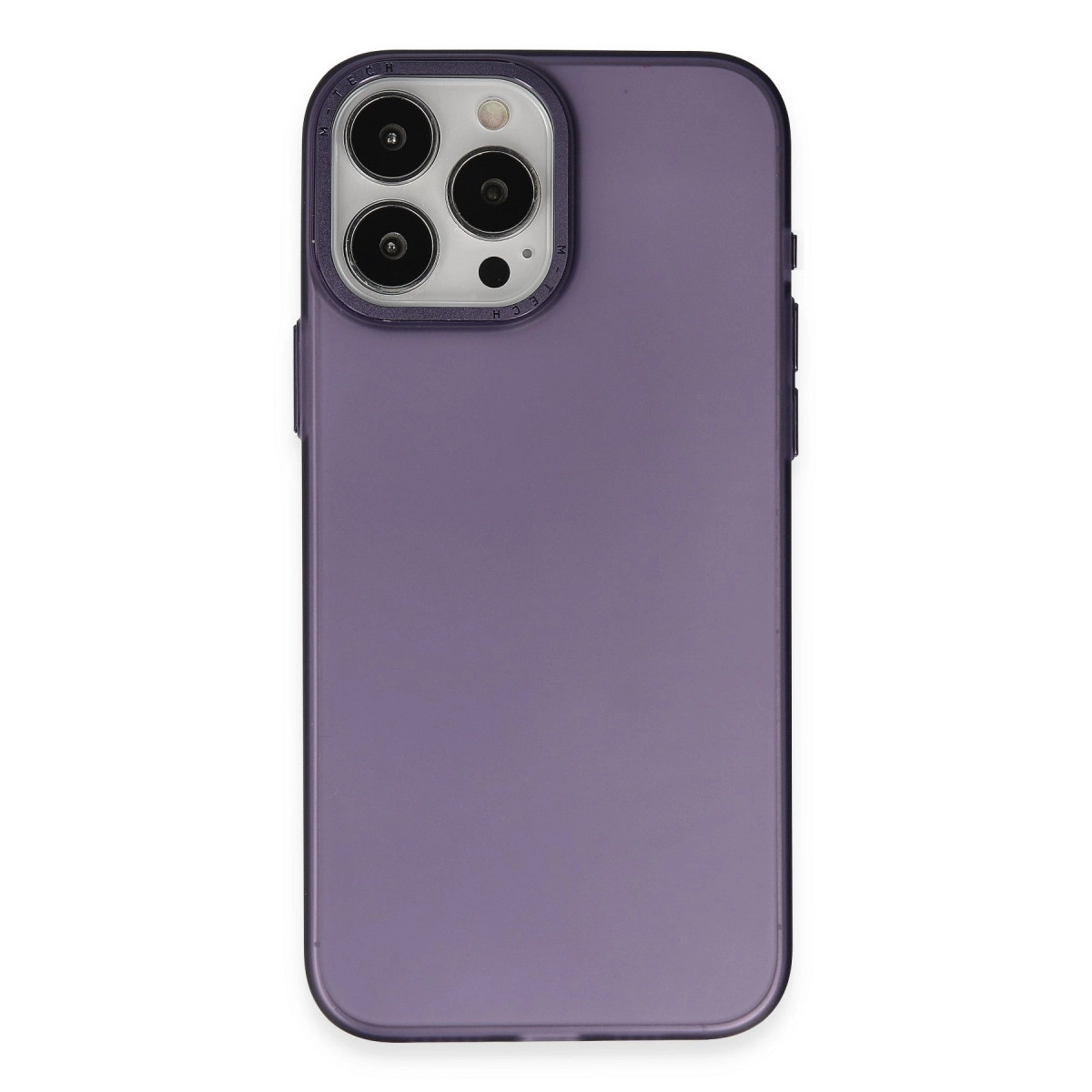 NEWFACE iPhone 15 Pro Uyumlu Modos Metal Kapak Telefon Kılıfı Derin Mor