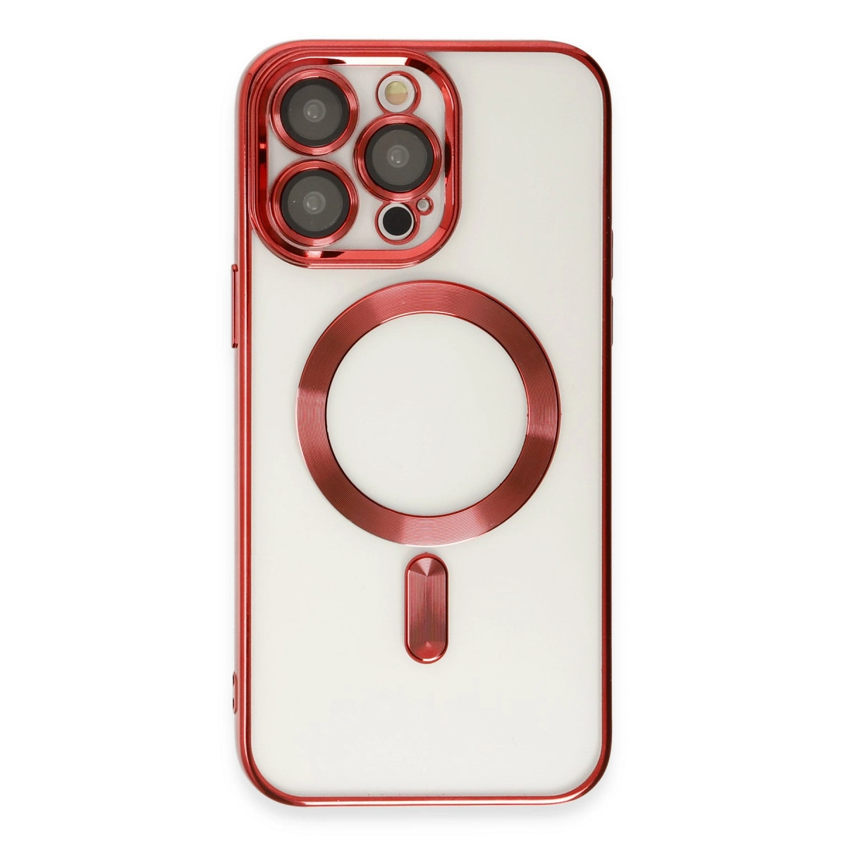 NEWFACE iPhone 15 Pro Max Uyumlu Kross Magneticsafe Kapak Telefon Kılıfı Kırmızı
