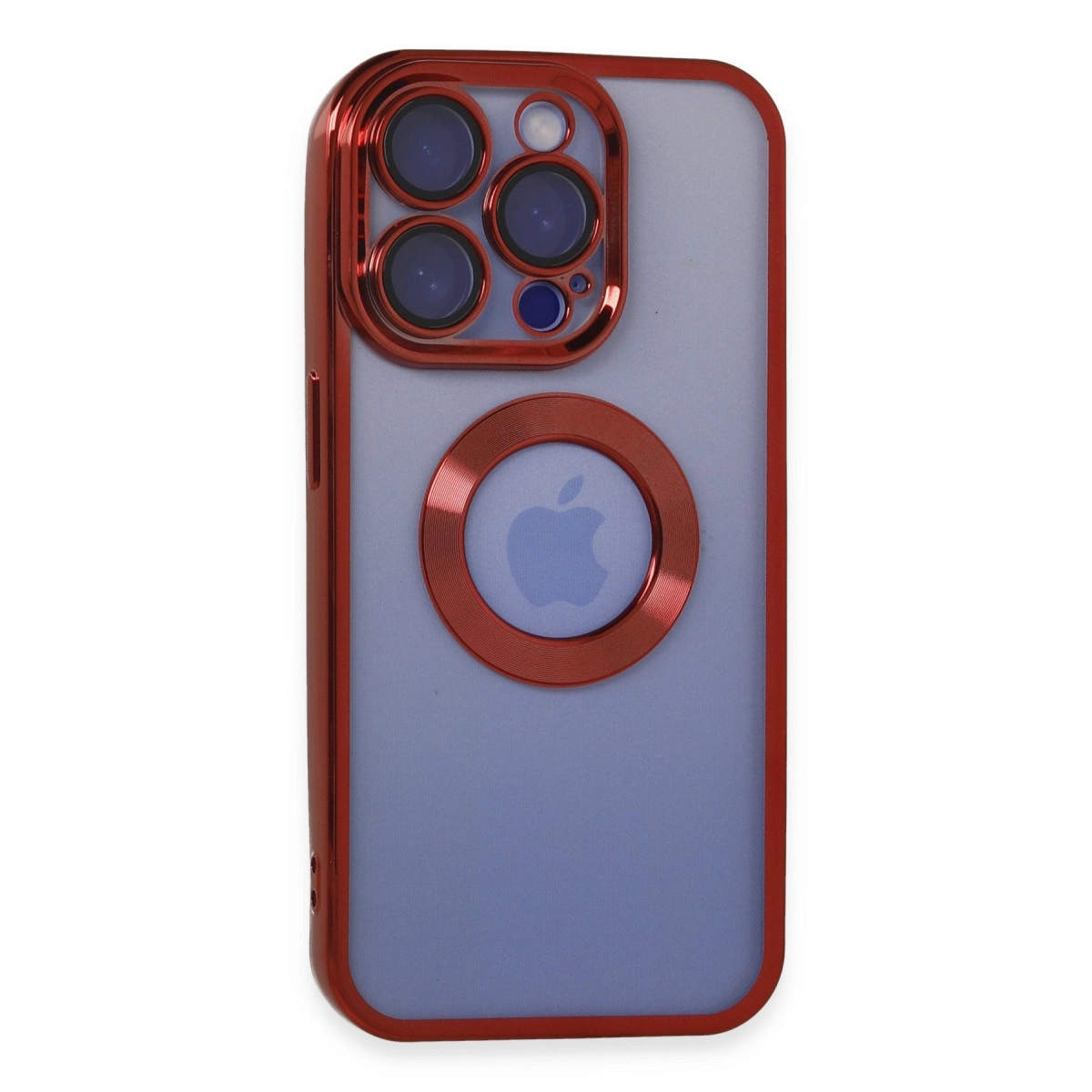 NEWFACE iPhone 15 Pro Max Uyumlu Slot Silikon Telefon Kılıfı Kırmızı